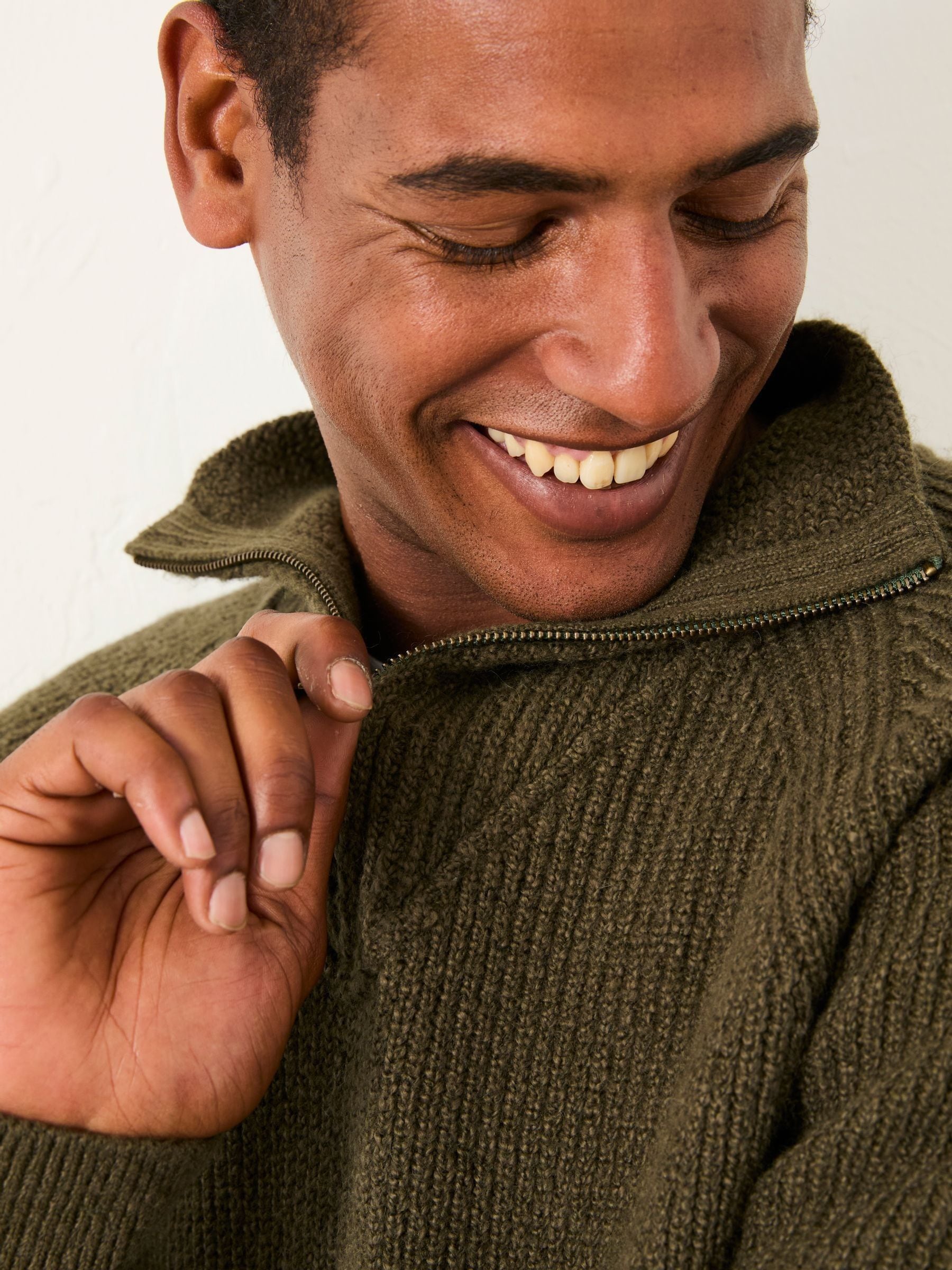 Kakigroen - FatFace Half Zip Neck Knitted Jumper