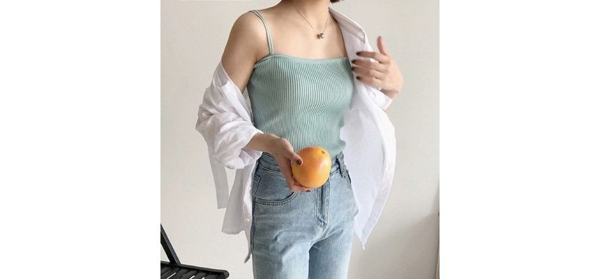 Onipixiy - Gebreide crop top met vierkante hals