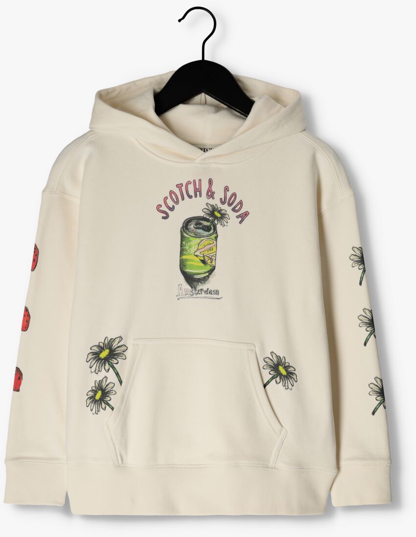 SCOTCH & SODA gebroken wit scotch & soda trui loose fit picnic artwork hoodie
