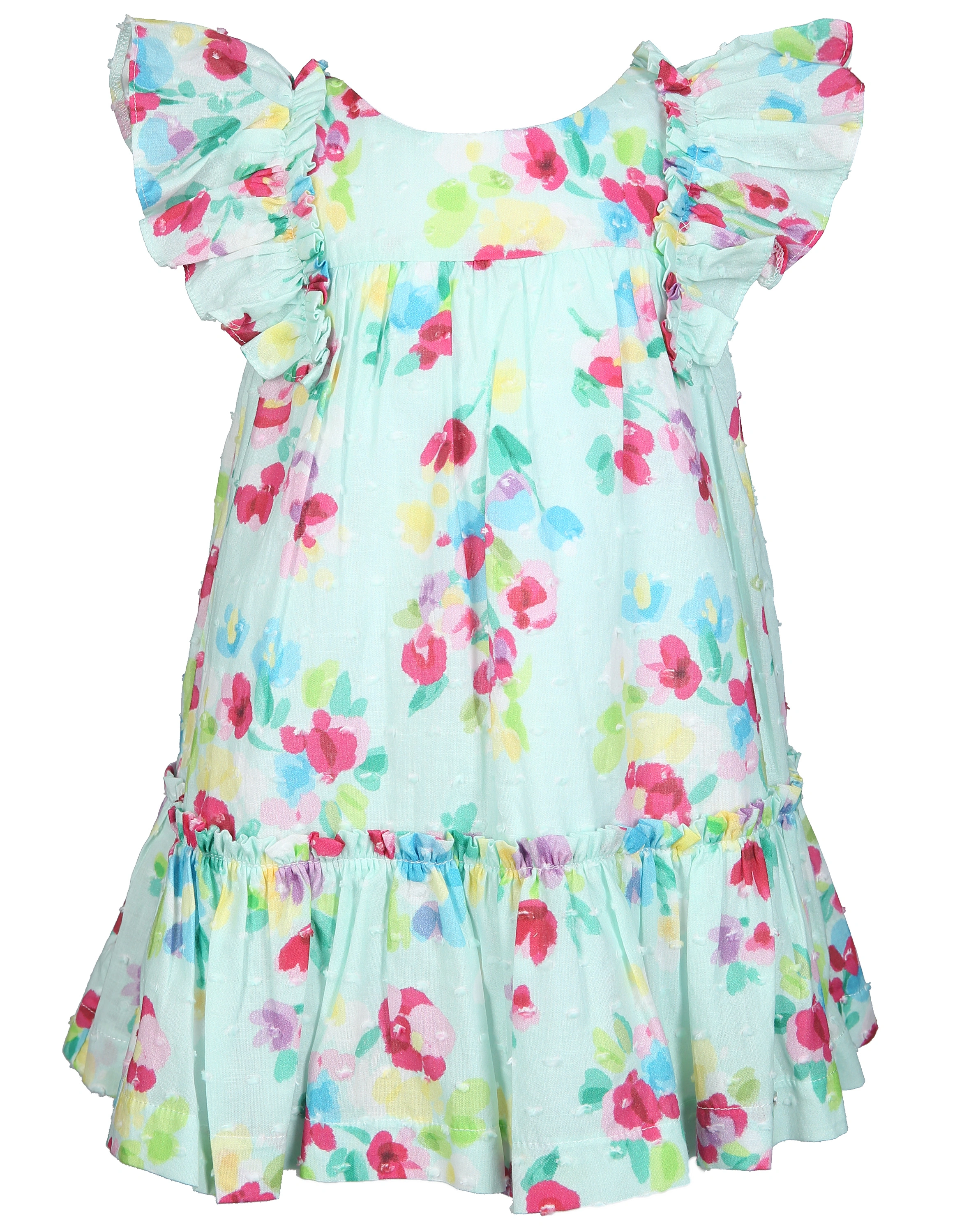 Kurzarmkleid FLOWERS in wasserblau