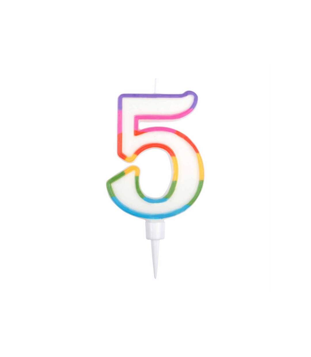 Paris Prix - Bougie D'anniversaire chiffre 5 10cm Multicolore