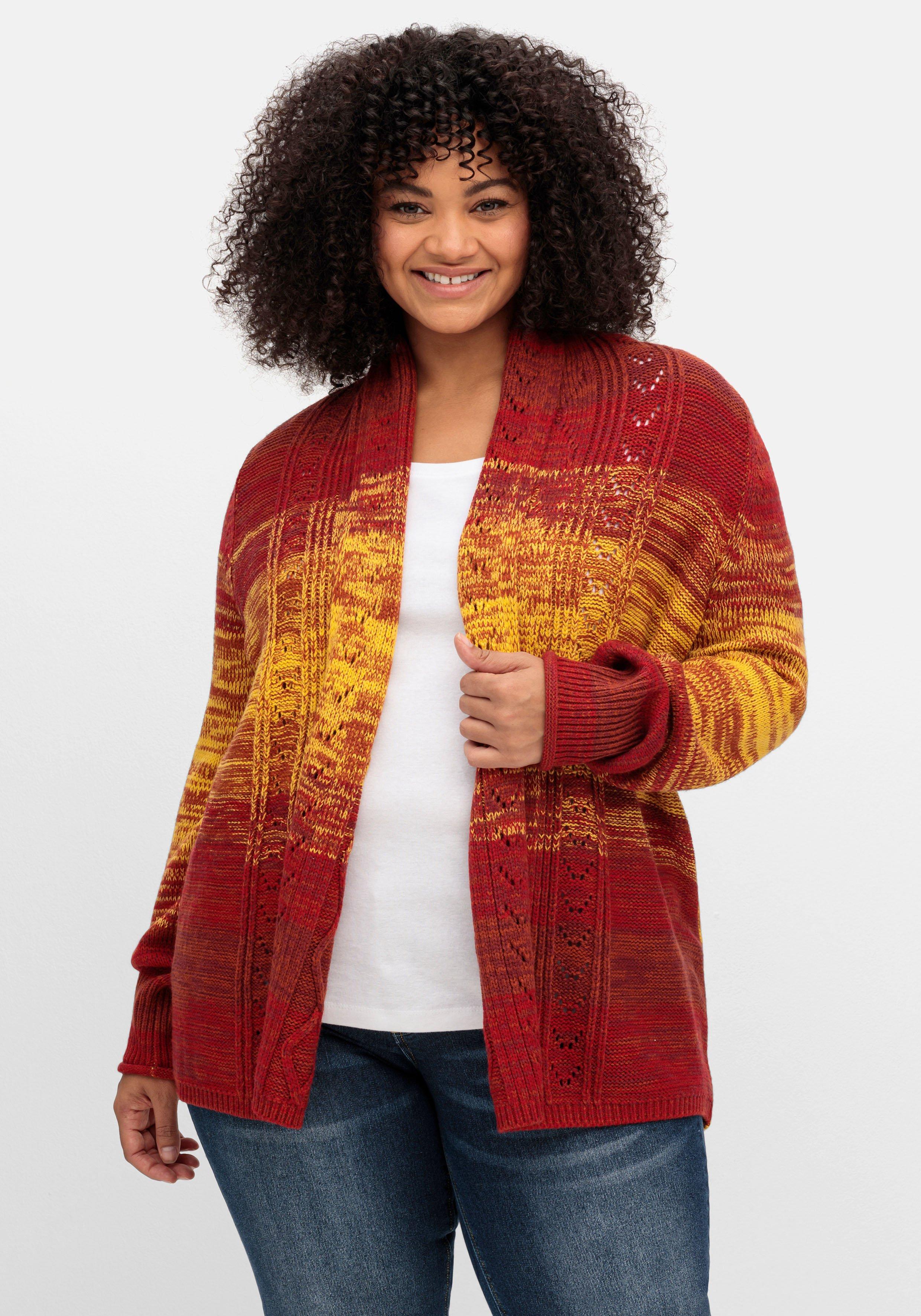 Strickjacke im Farbverlauf, mit Schalkragen