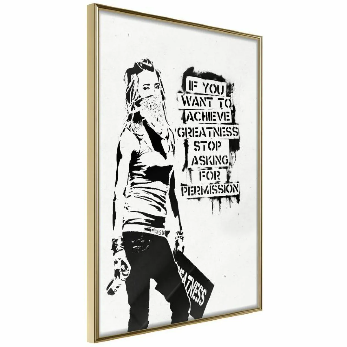 Paris Prix Affiche encadrée Achieve Greatness 30x45 cm - Or