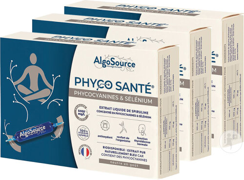 Pack De 3 AlgoSource Phyco Santé Spirulysat Nutraceutique Bioactive Naturelle Ampoules 20x10ml
