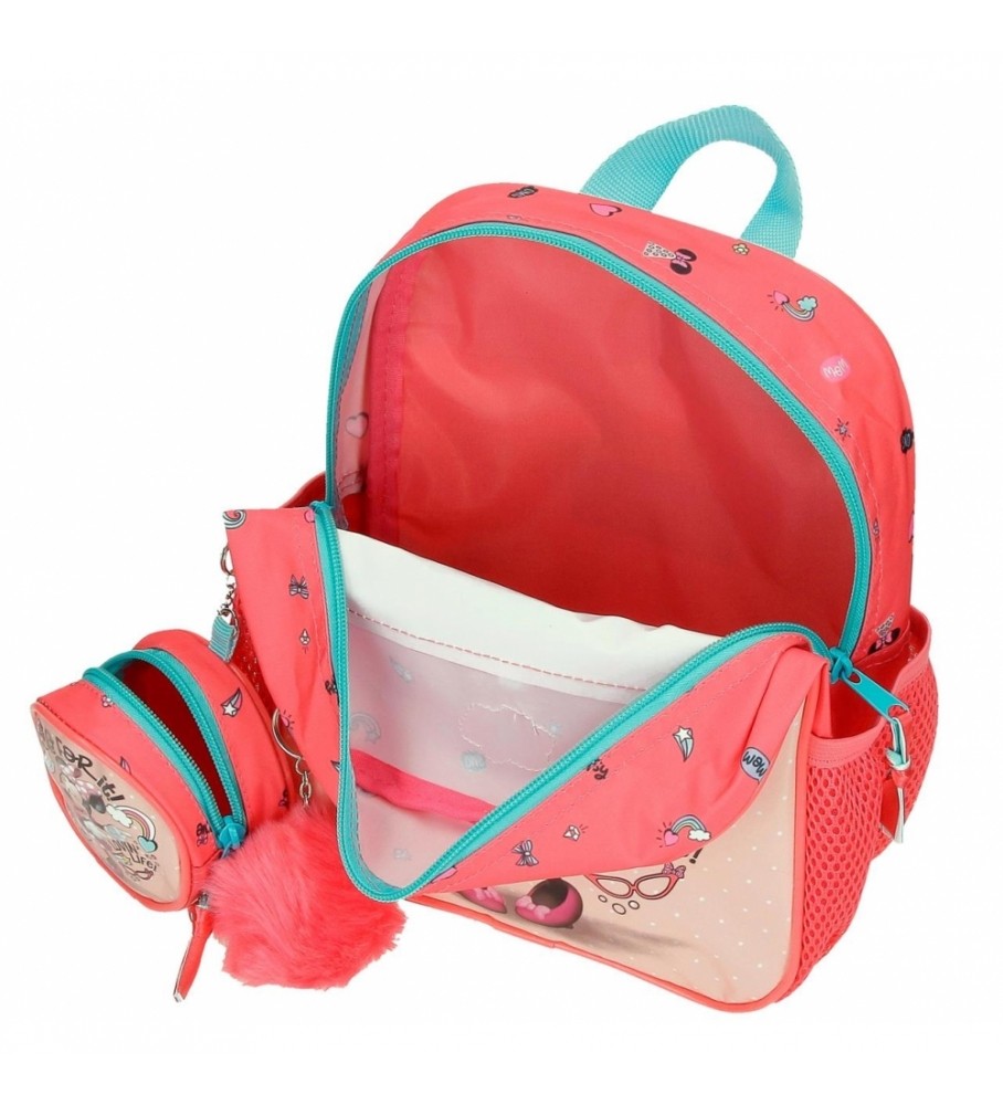 Mochila Joumma Bags Guardera Minnie Lovin Life adaptável rosa