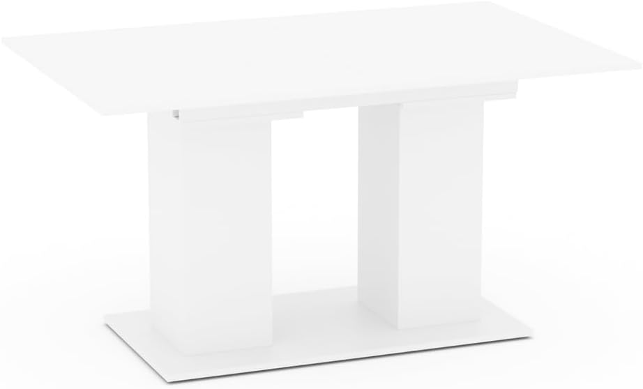 Vicco Esstisch Dix, ausziehbarer Esszimmertisch, Weiß, 140 x 90 cm