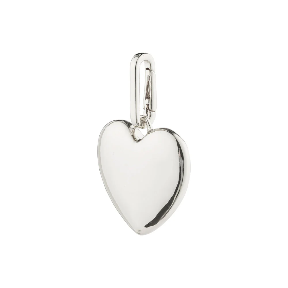 PILGRIM  Charm big heart - sølvbelagt