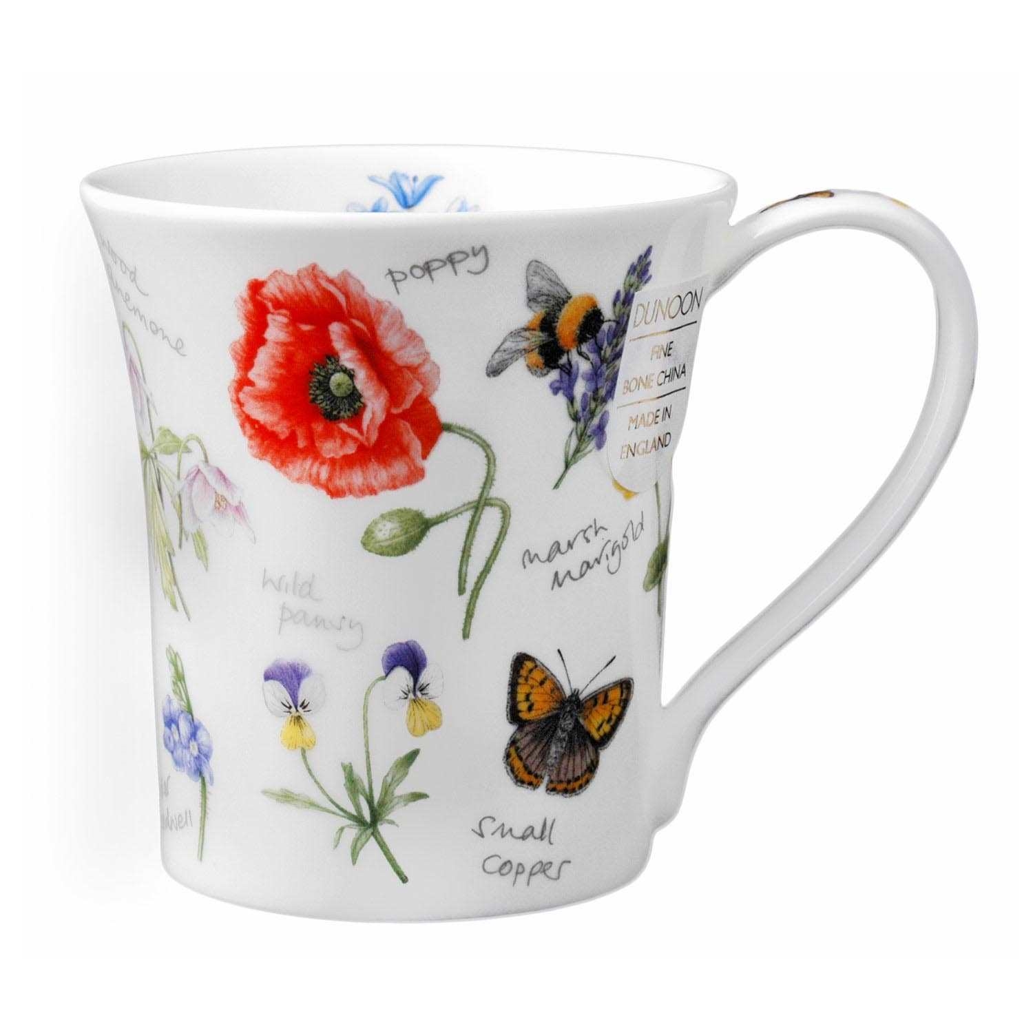 Dunoon Tasse Wayside mit rosa Blümchen innen