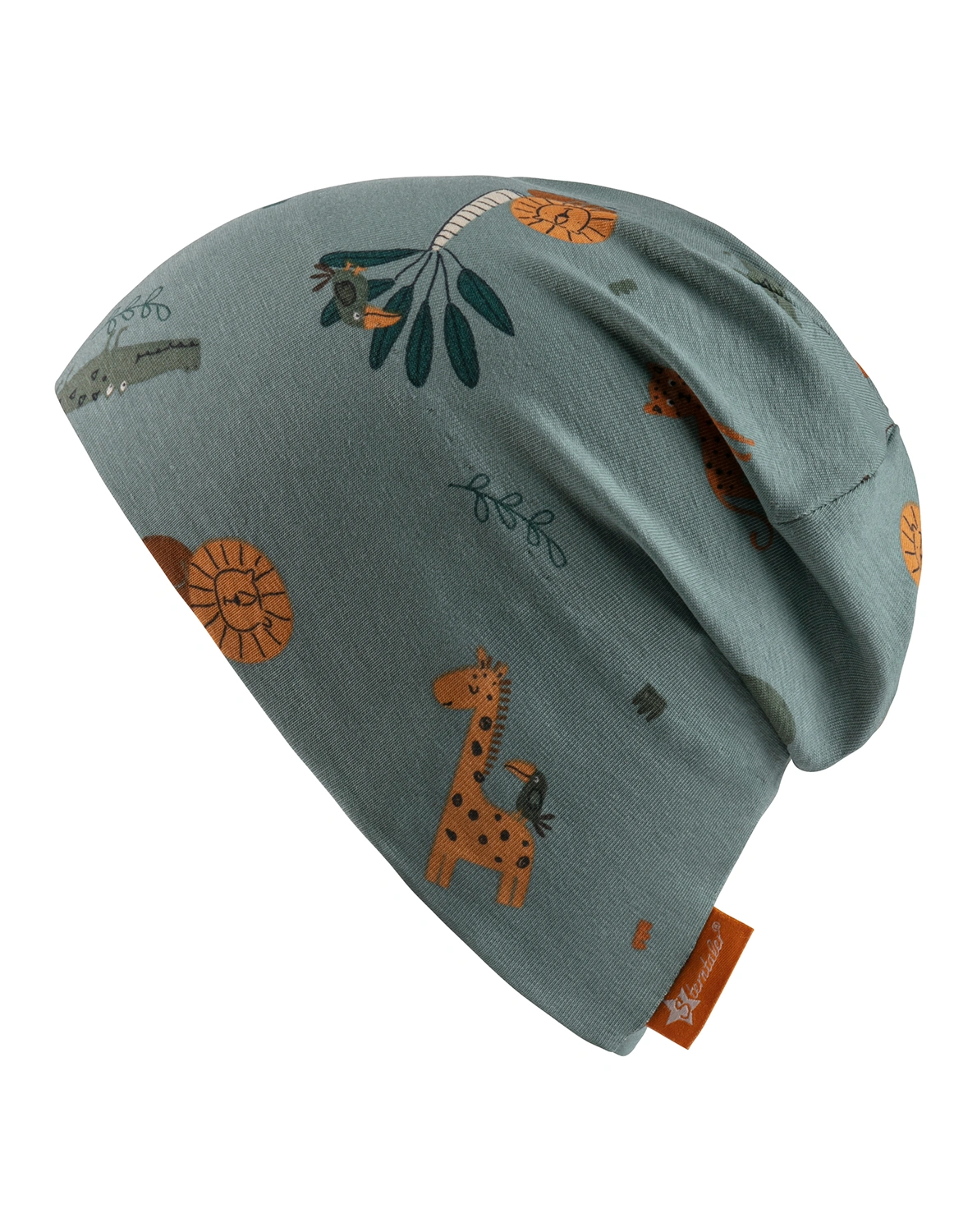 Slouch-Beanie TIERE in mattgrün