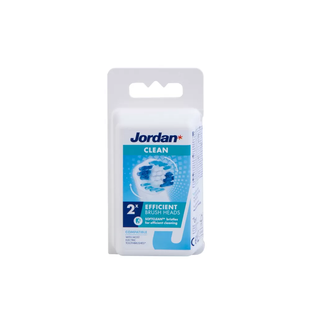 Jordan Clean tandbørstehoveder - 2-pak