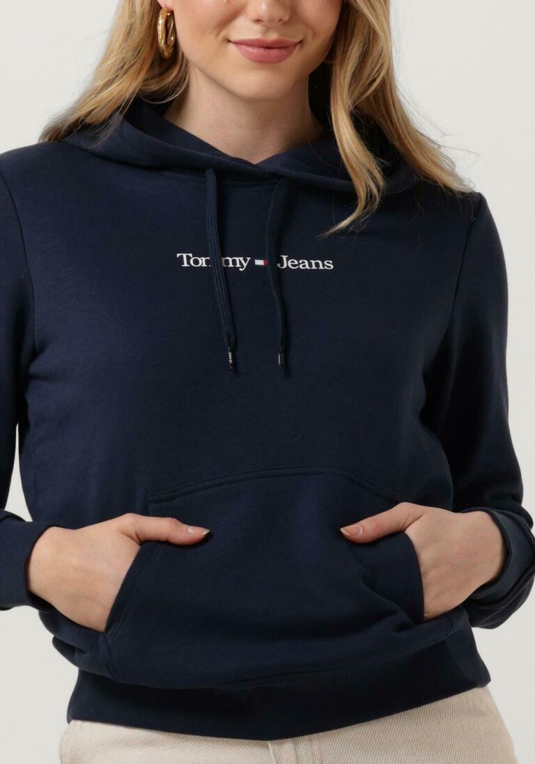 TOMMY JEANS donkerblauwe tommy jeans sweater tjw reg serif linear hoodie