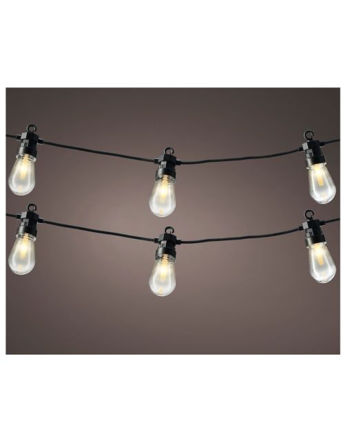 Lumineo Led Partylight Steady - Tuinverlichting - 9.5 m Zwart Warm Wit 20 Led