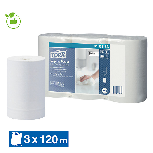 Essuie-mains à dévidage central Tork M1, lot de 3 bobines