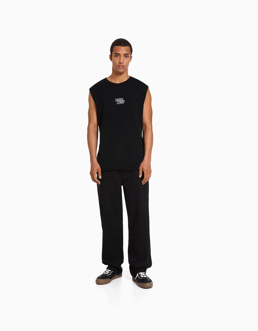 Camiseta sem mangas estilo operário