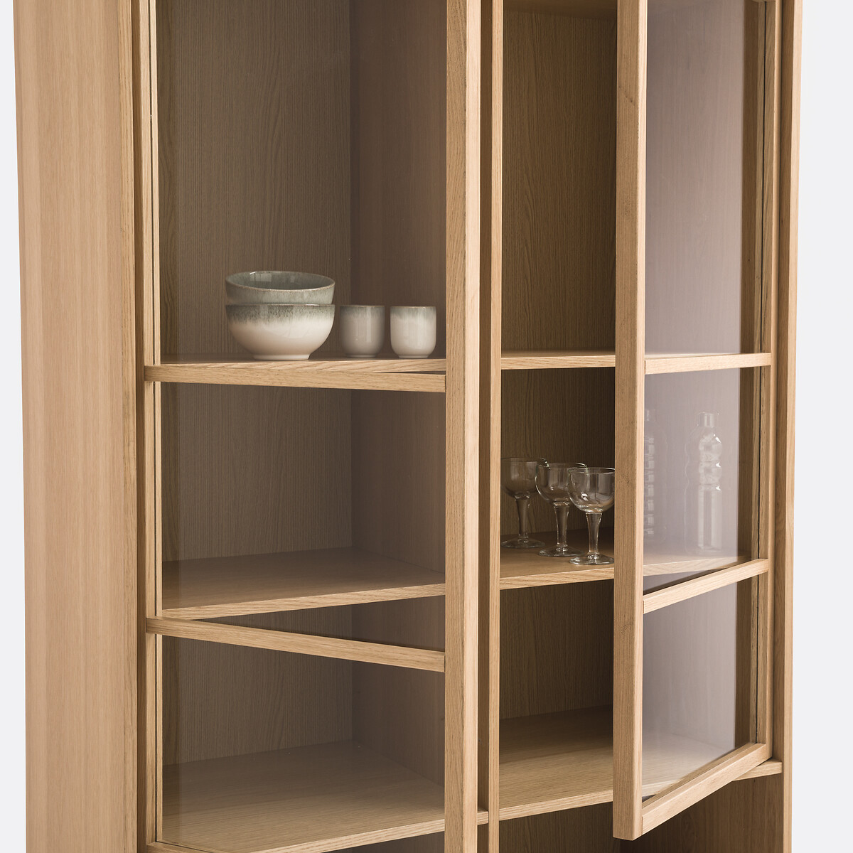 LA REDOUTE INTERIEURS<br>Vitrine modular em carvalho, com 4 portas e 2 compartimentos abertos, Senssia