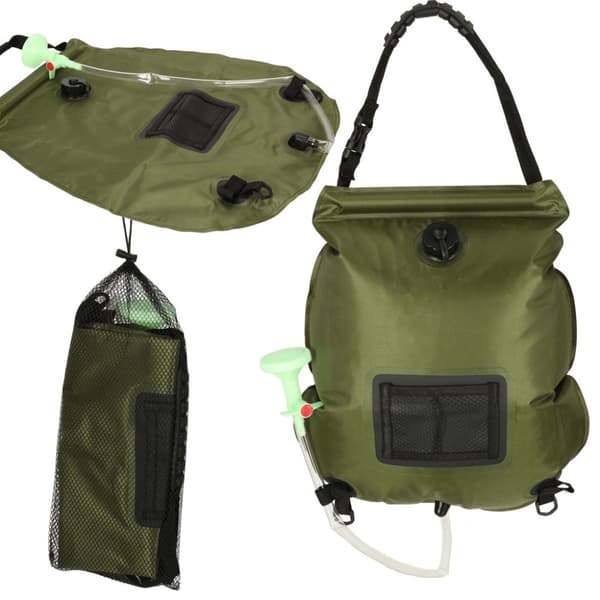 Solar camping feltdusj 20L XXL med termometer