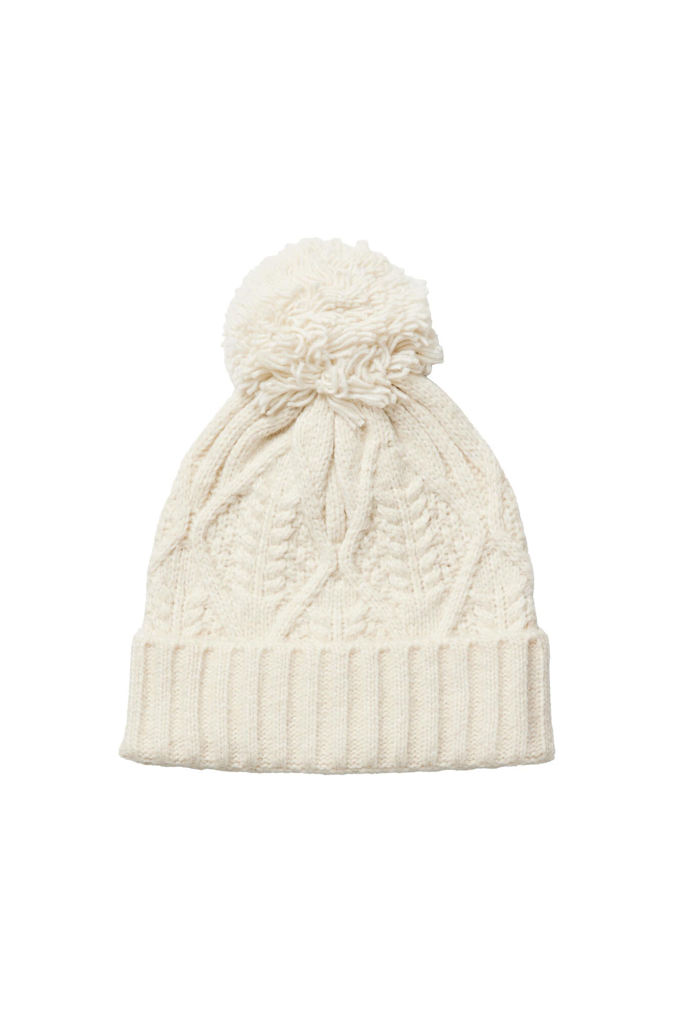 Chapéu com design estruturado e padrão detalhado na superfície. Macio ao toque e com pompom.