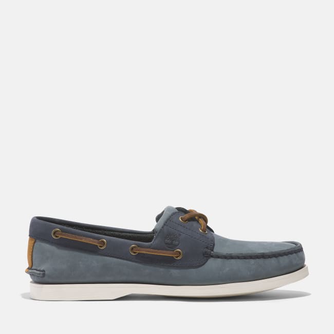 Scarpa da Barca in Pelle Classic da Uomo in Blu                medio