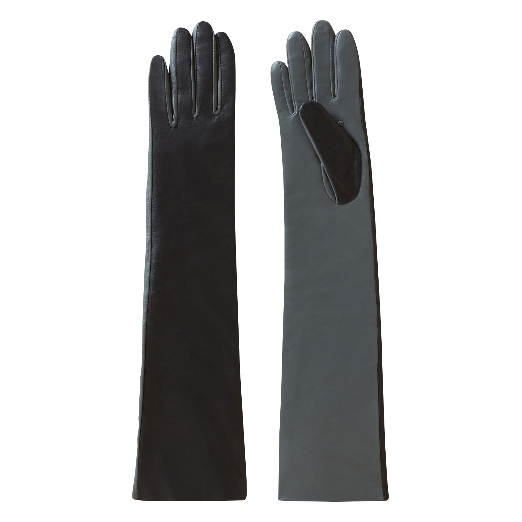 Gants long en cuir | Noir