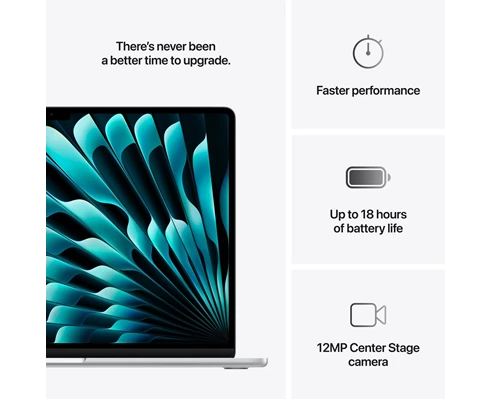 Apple 15-inch MacBook Air: Apple M4 chip with 10-core CPU and 10-core GPU, 16GB, 512GB SSD - Silver