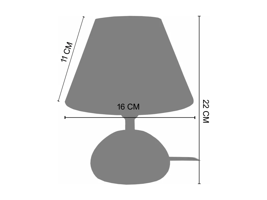 Lampe de chevet ovale, bois noir 22 cm.