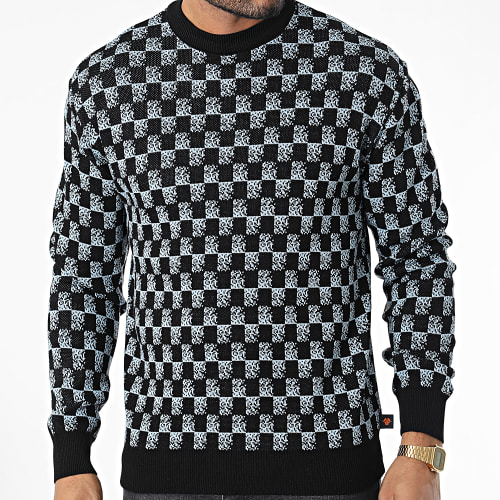 Pull A Carreaux AVH-181 Bleu Noir
