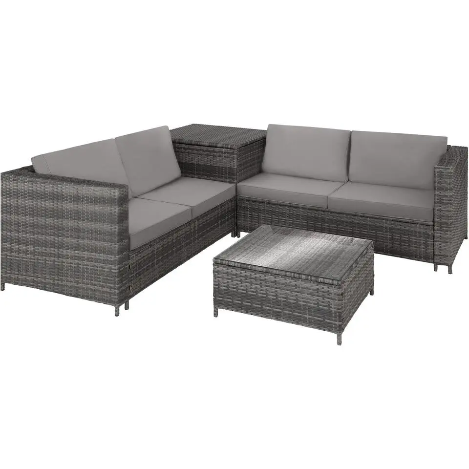 tectake - Loungeset Siena - Wicker - grijs