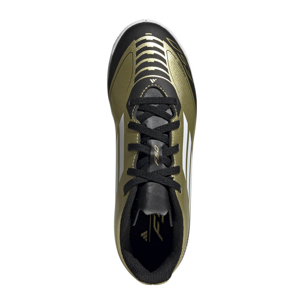 adidas F50 Club Messijunior voetbalschoenen goudmetallic/wit/zwart
