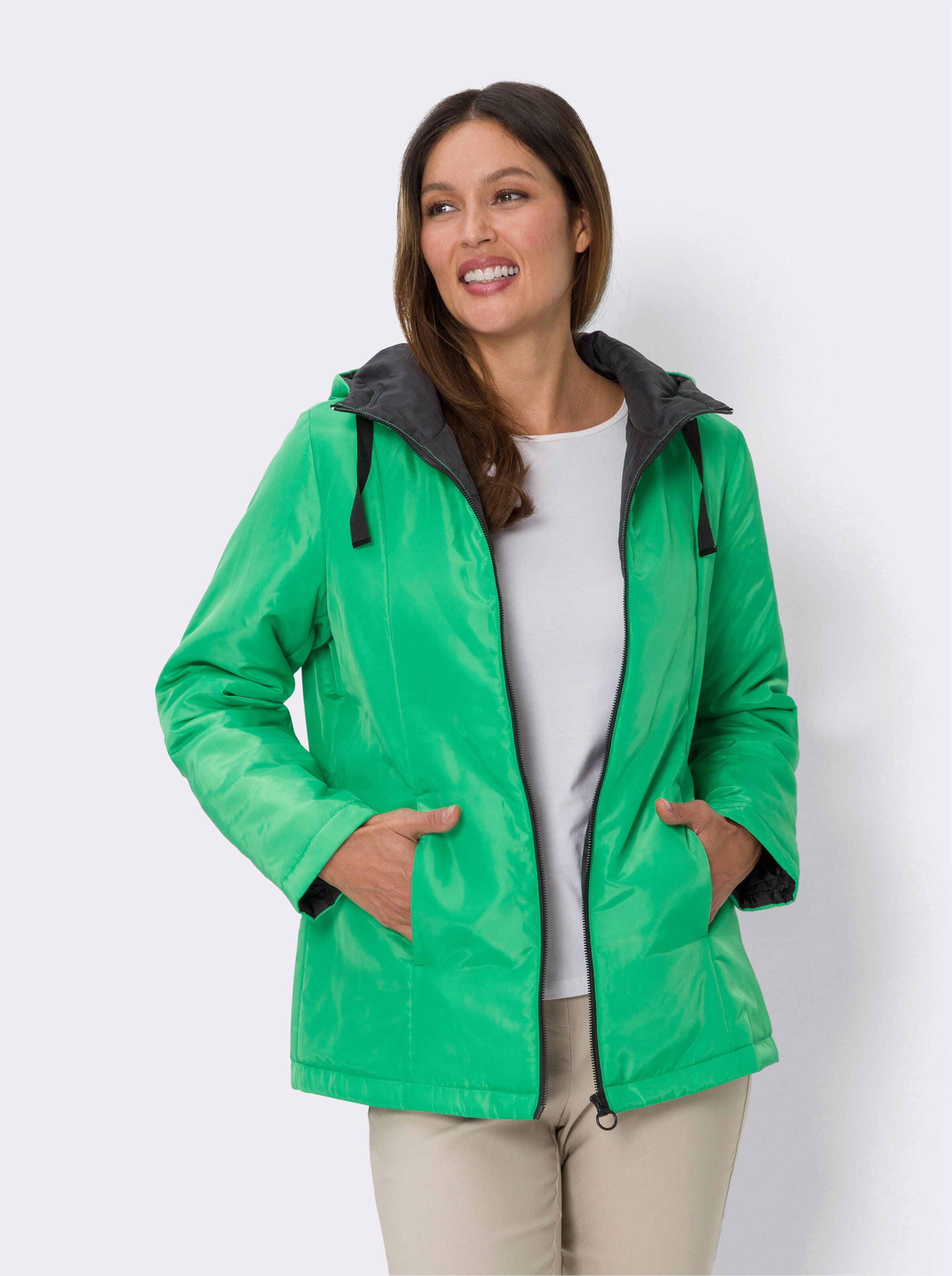 Jacke mit Kontrast-Akzenten