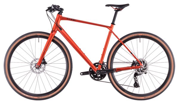 Vélo Fitness Cube Nulane Pro Shimano Cues 10V 700 mm Orange Rouge Fire 2025