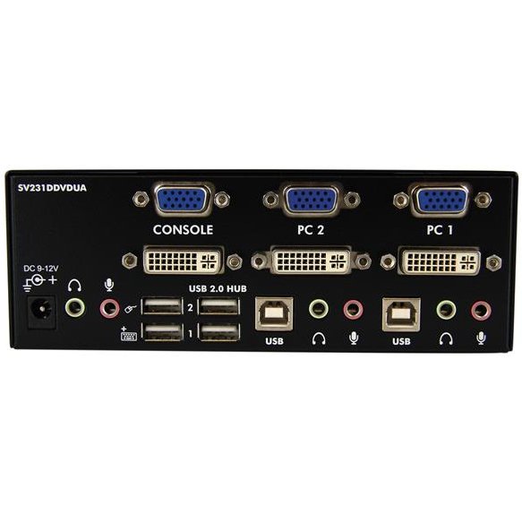 StarTech.com Switch KVM USB 2 ports DVI VGA avec audio - Commutateur concentrateur USB 2.0