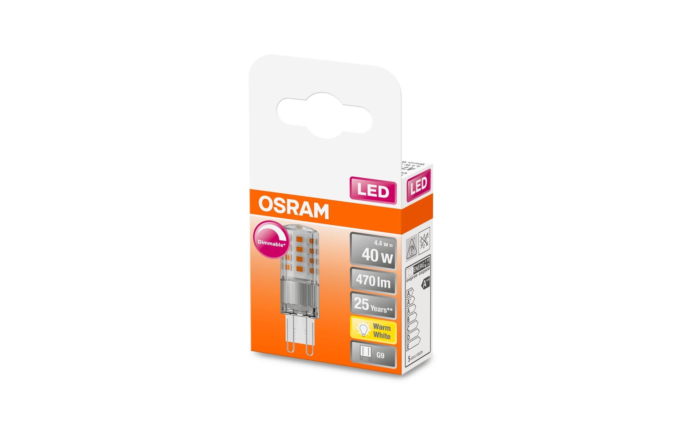 Lampe Superstar Pin 40, 4.4W, G9 WarmweissDimmbare LED-Lampen mit Retrofit-Stecksockel G9