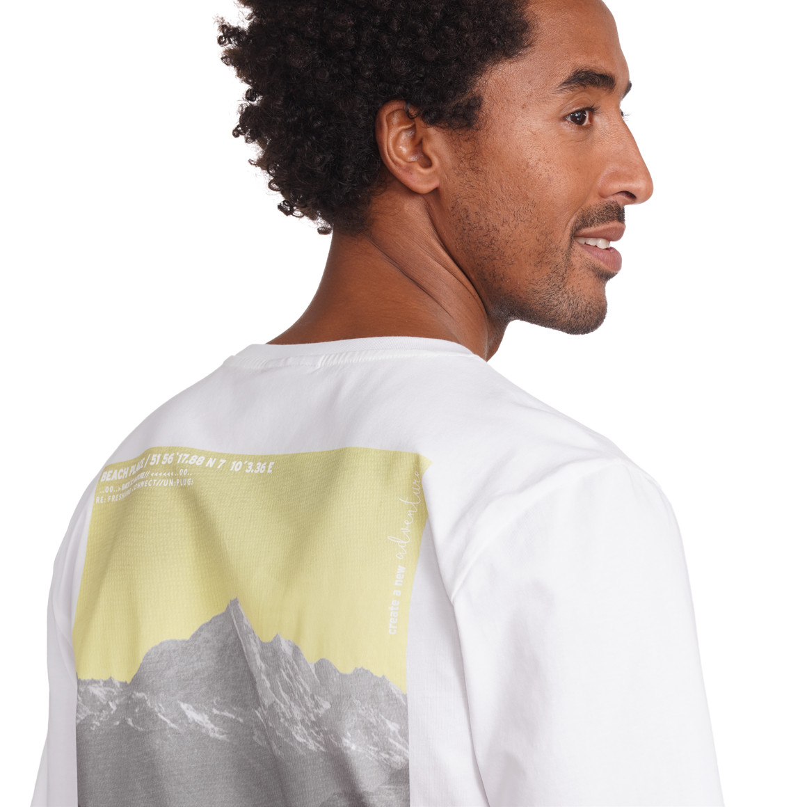 VanVaan Denim Herren T-Shirt mit Rücken-Print weiss
