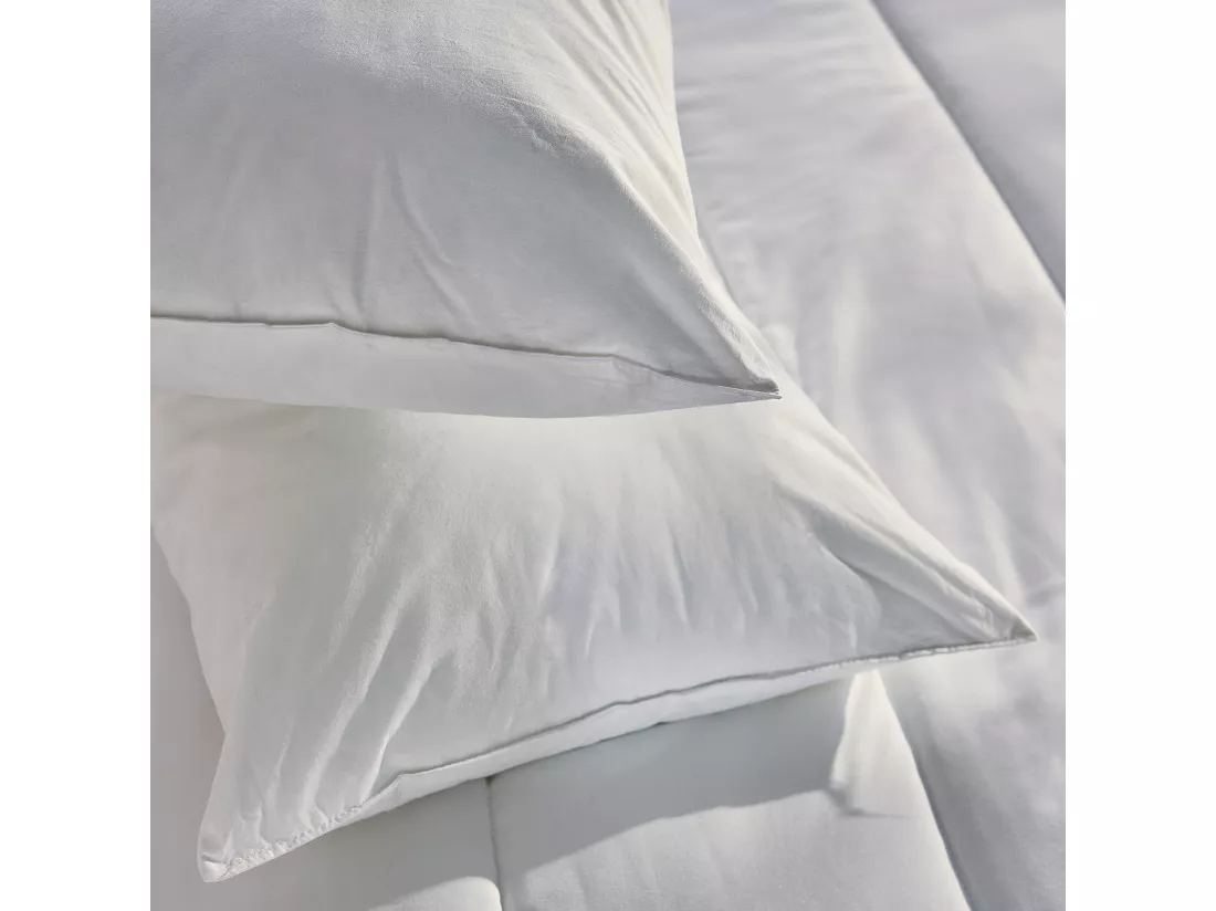 Oreiller en fibre avec gel, tissu extérieur en coton, très doux