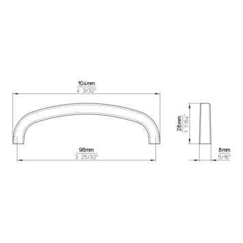 Greep Chantal chroom glans 102mm