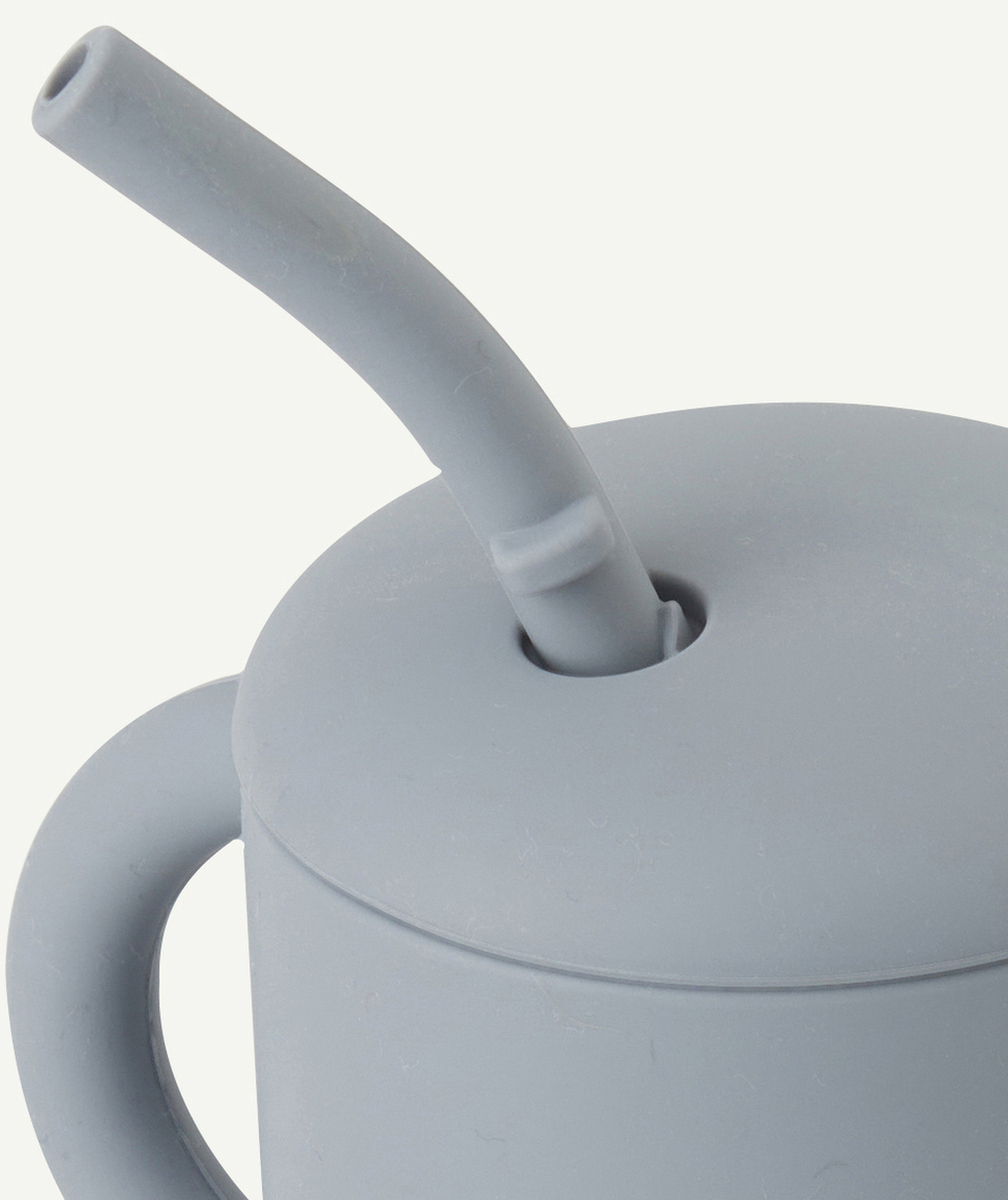 MUSHIETASSE D'APPRENTISSAGE EN SILICONE AVEC PAILLE BLEUE