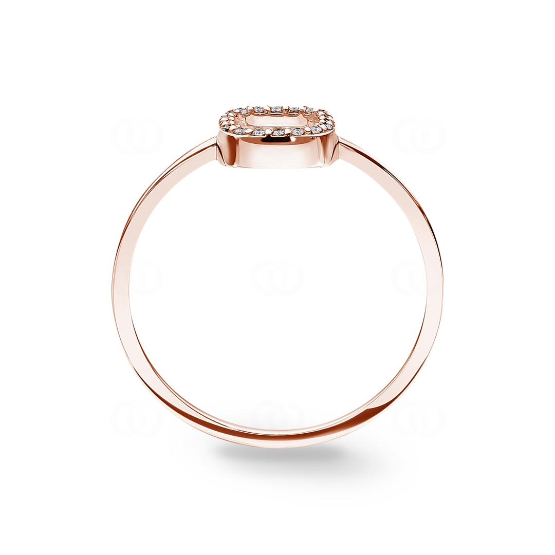 Damenring 750/18 K Roségold mit Diamanten 0.04 ct H/si