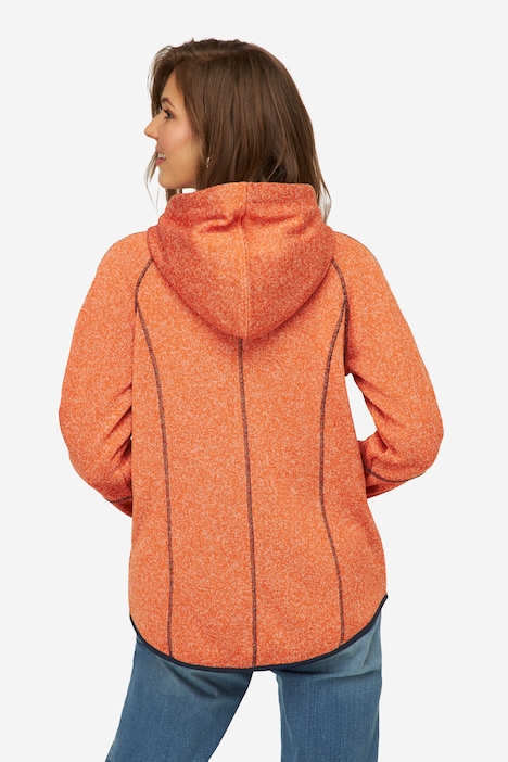 Strickfleece-Jacke, Kapuze, Zipper, Langarm, OEKO-TEX