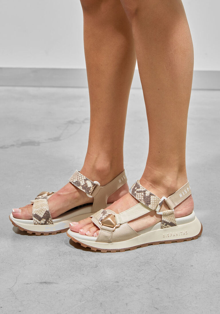 beige hispanitas platte sandalen chv253896