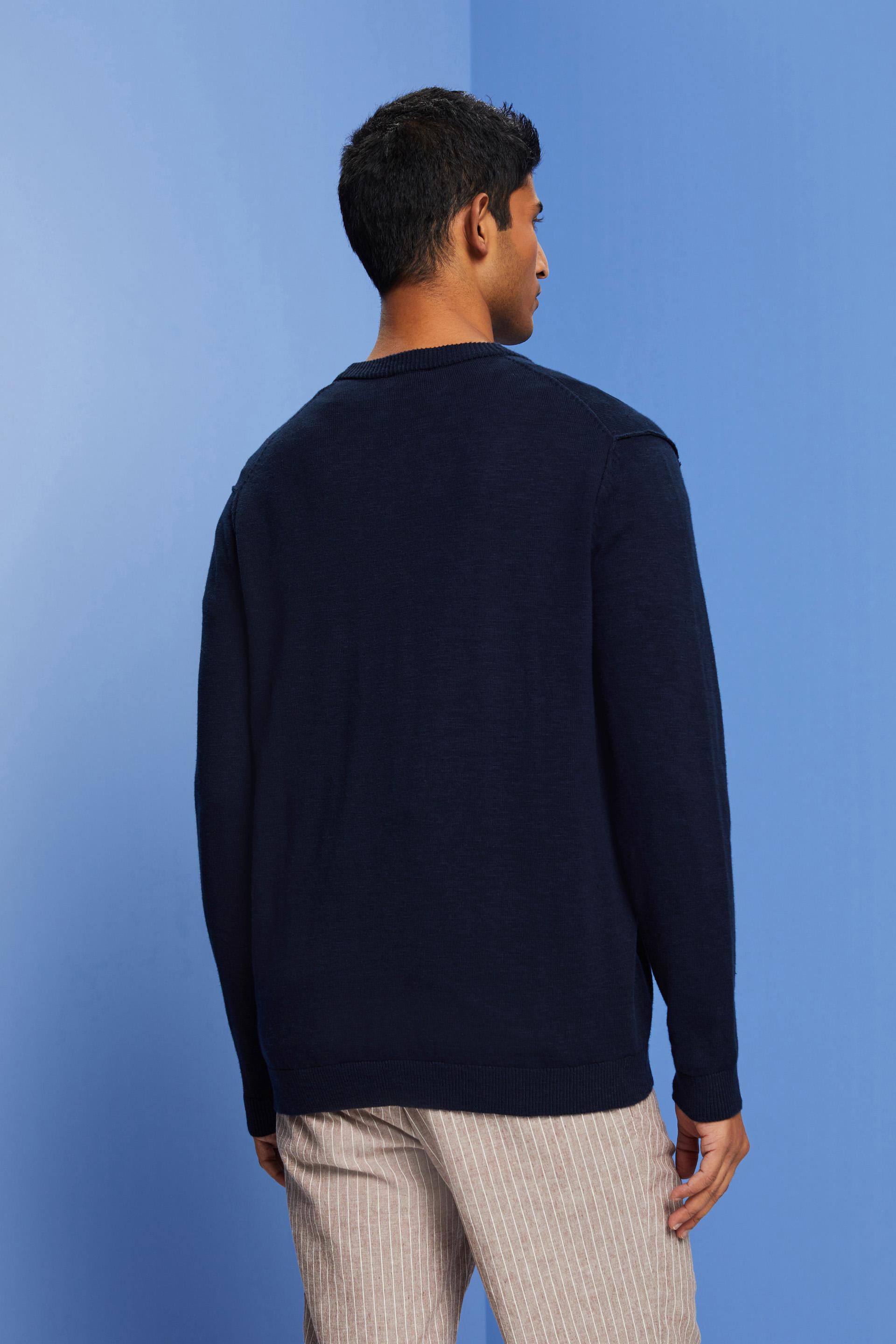 Cardigan à encolure en V, dans un mélange de coton et de lin