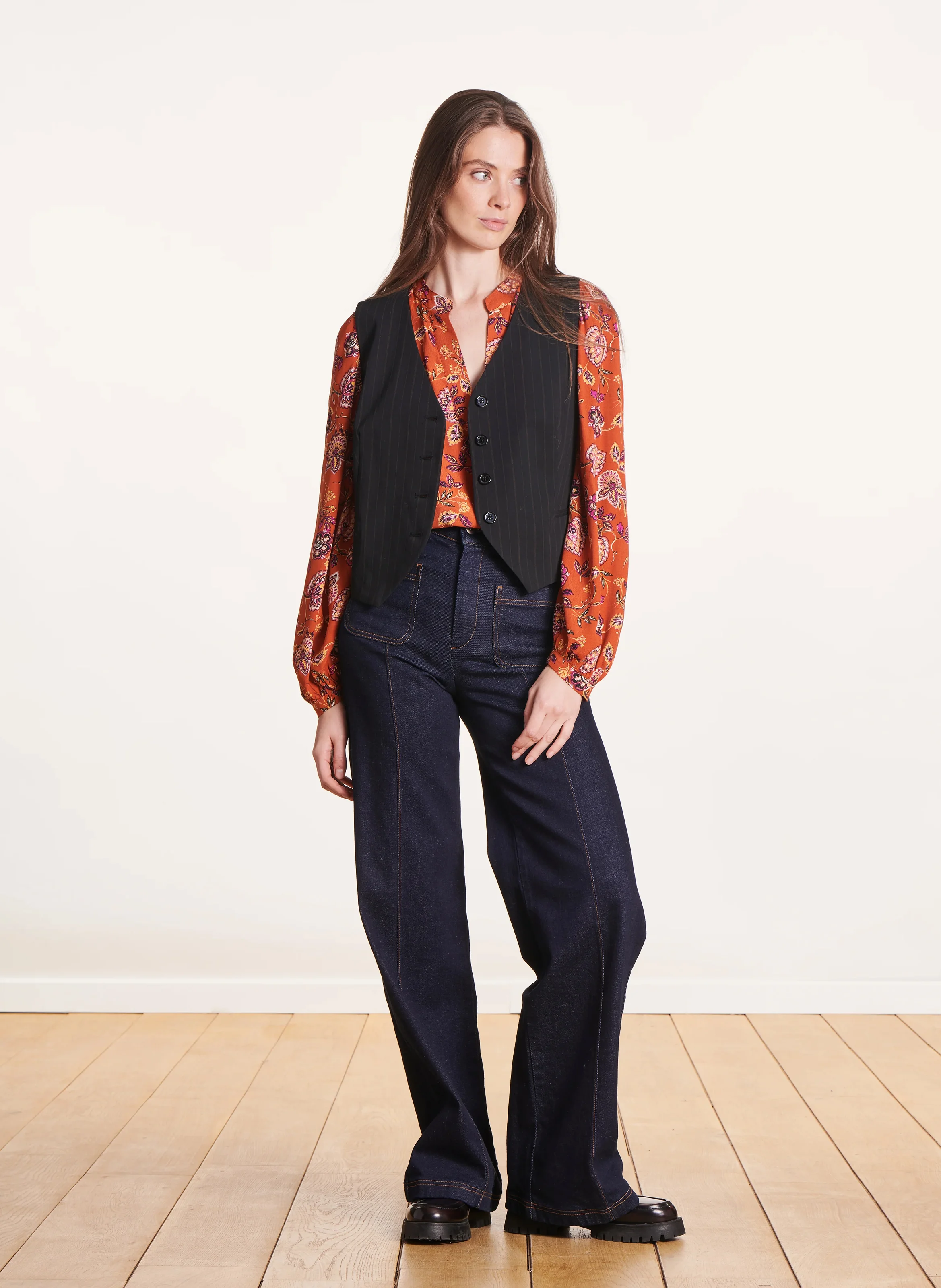 Gilet de costume rayé| Multicolore