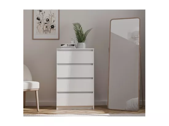 Commode Malwa M4 BLANC 4 tiroirs