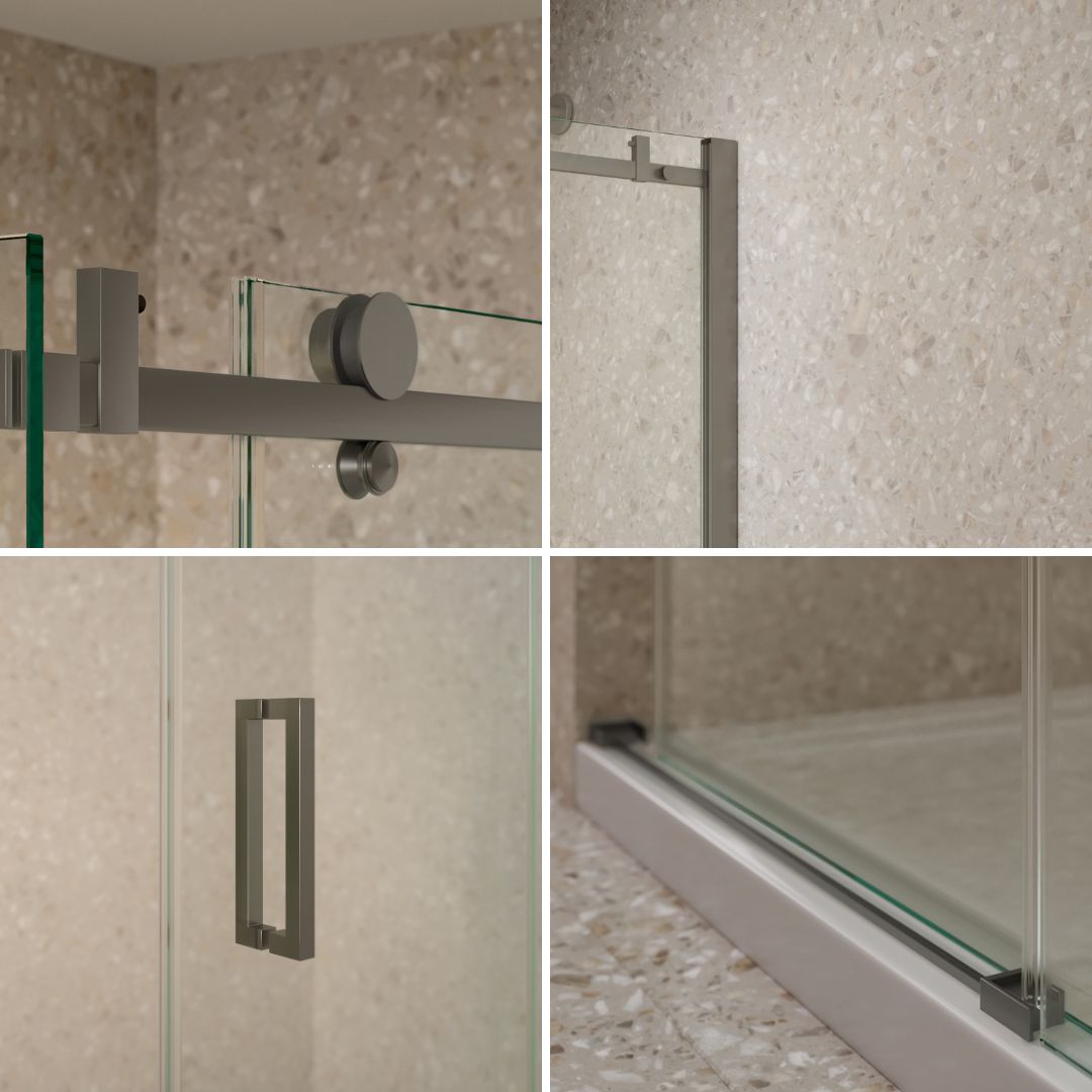 Saniclear Supreme profielset voor douchedeur 110-120cm verouderd ijzer
