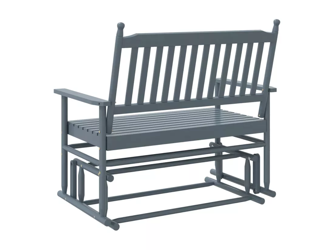 Banc balancelle gris 118x70x104,5 cm bois massif de peuplier