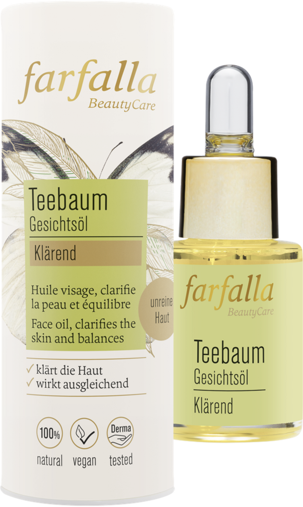 farfalla  Klärendes Gesichtsöl Teebaum, 15 ml
