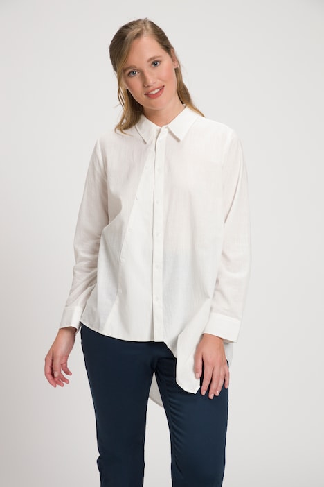 Bluse, A-Linie, Hemdkragen, Langarm, Biobaumwolle