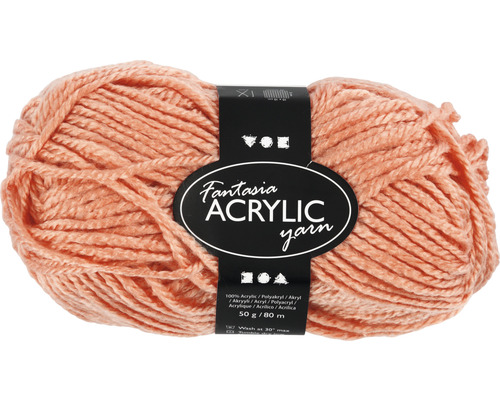 Lichtroze acryl garen, lengte: 80m, 3-draads