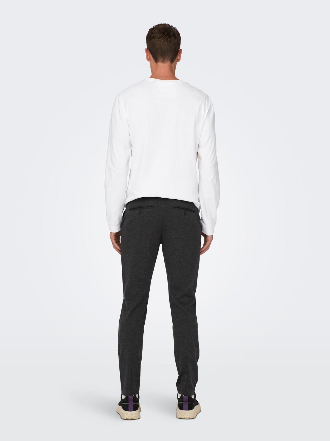 ONSMARK Slim Fit Chino Hose Dark Grey Melange