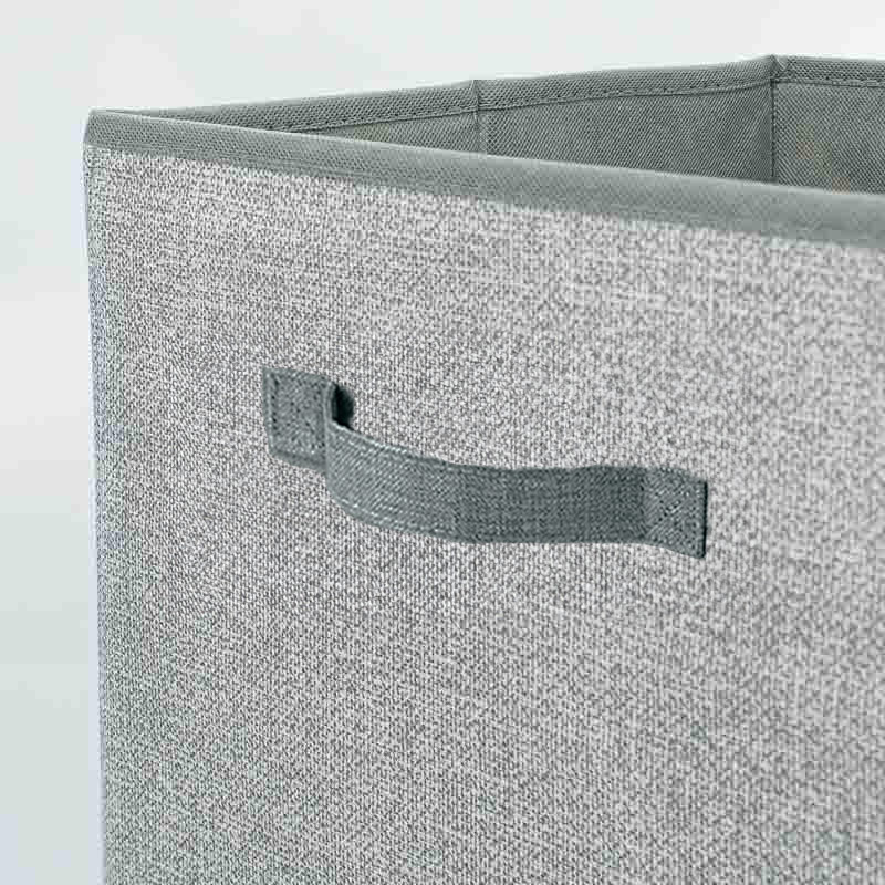Bac de rangement imitation lin gris