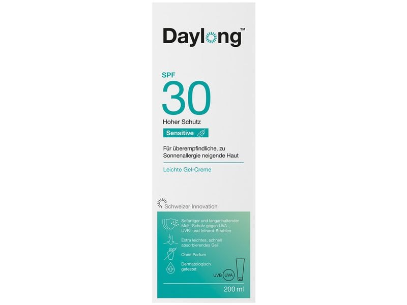 DAYLONG Sonnengel Sensitive SPF 30 Angenehmer Sonnenschutz für anspruchsvolle Haut